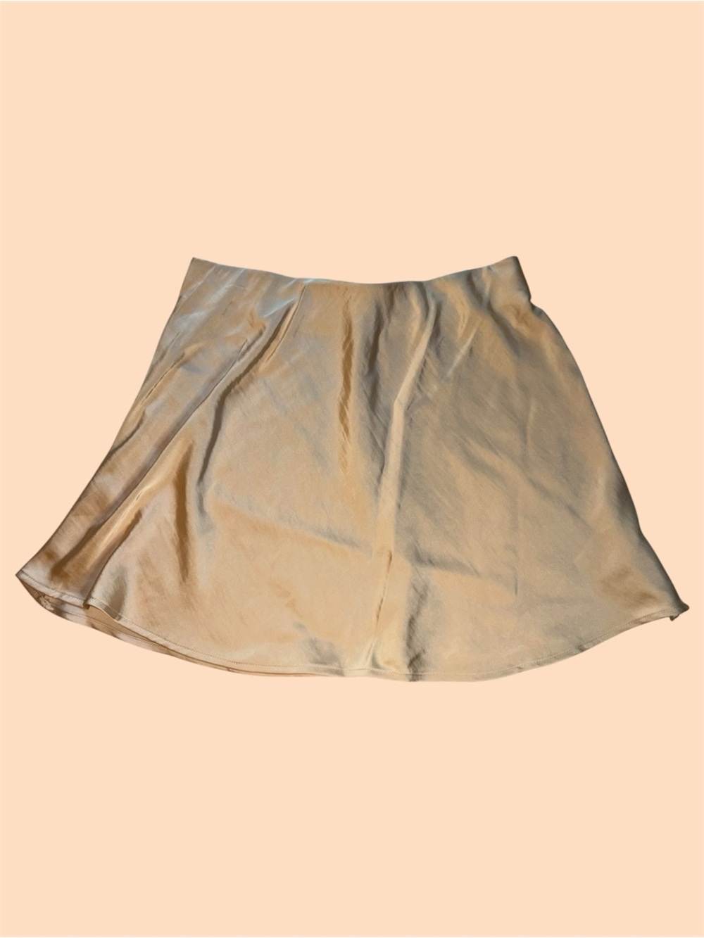 A New Day Cream Satin A Line Mini Skirt - Picture 2 of 7